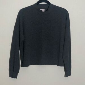 Victoria's Secret Sweater Womens S/P Dark Gray Knit Crewneck Long‎ Sleeve